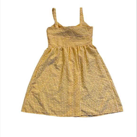 NWT Bee bop yellow seersucker knee length dress size M - Picture 3 of 10